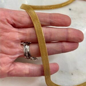 Elegant Gold Tone Mesh Necklace